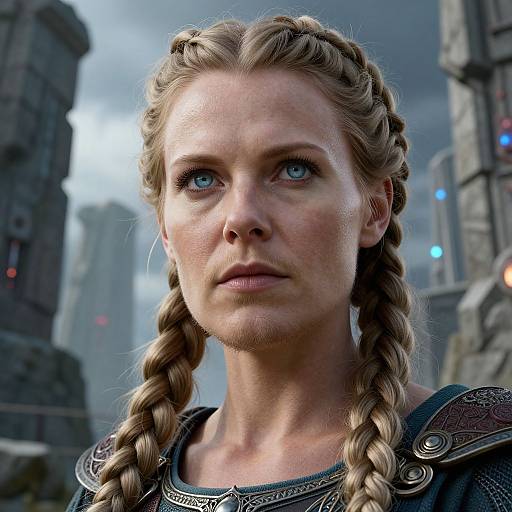 Viking-Inspired Futuristic Portrait