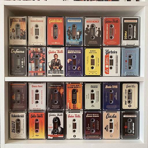 Photograph of a white shelf displaying 16 colorful Fender Telecaster guitar effects pedals, each with unique designs and labels, arranged in two neat rows