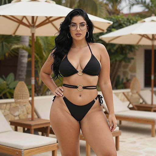 Confident Curvy Woman in Stylish Bikini