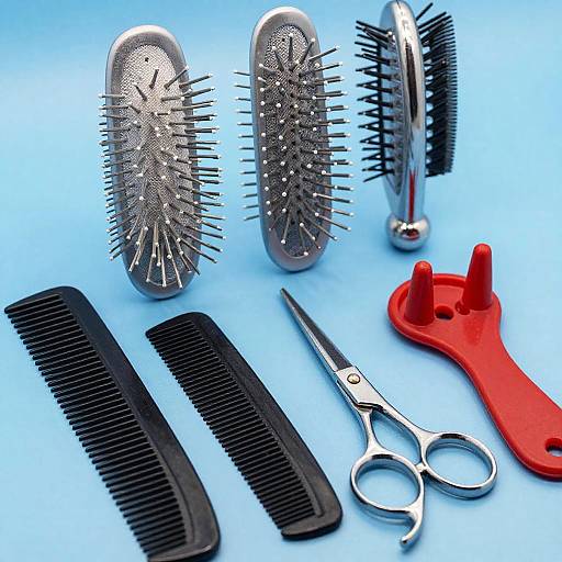 Blue Grooming Kit with Hairbrushes