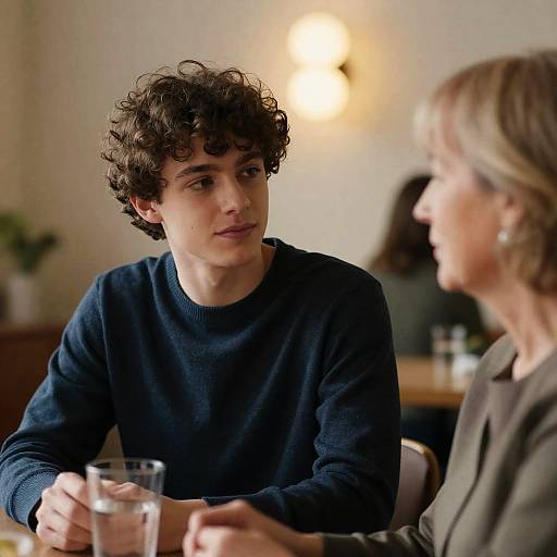Warmly Lit Portrait of Two People