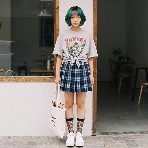 Teal Balayage Art Student Brunch Look