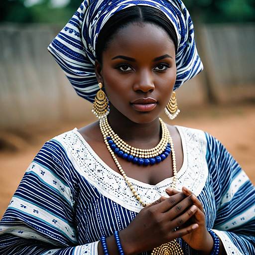 Yoruba Traditional Attire Portrait with Jewelry