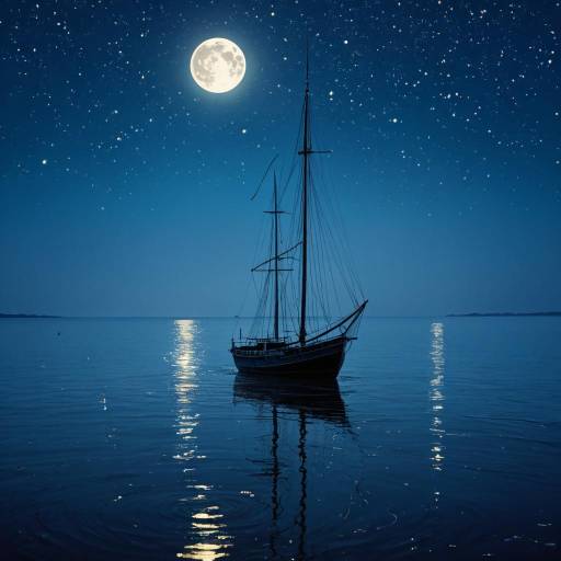 Serene Sailboat Under a Starry Sky Serene Sailboat Under a Starry Sky
