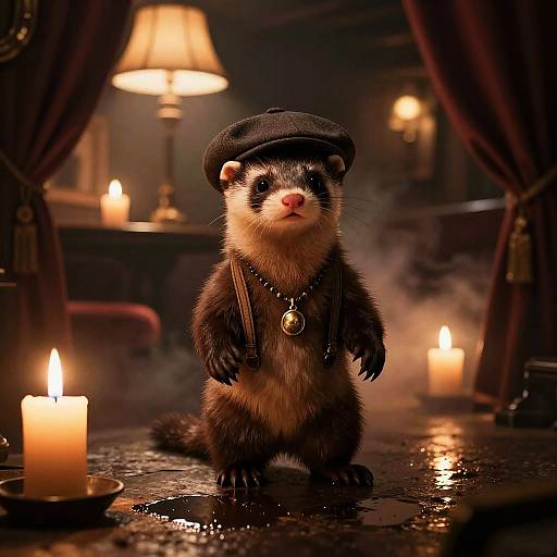 Noir Ferret Spy in Jazz Lounge