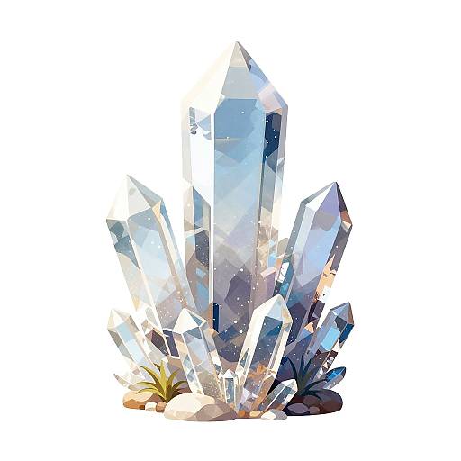 Glistening Crystal Cave Vector Art