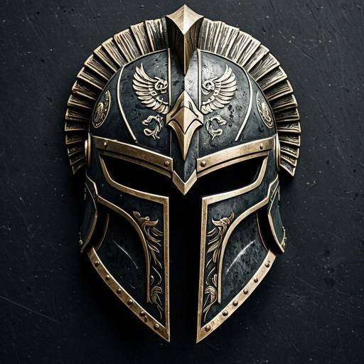 Stylized Chiseled Spartan Helmet Design