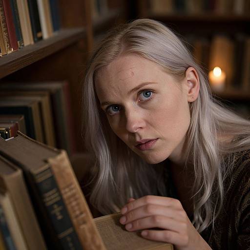 Candlelit Portrait of Nordic Woman