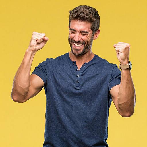 Celebratory Portrait of a Joyful Man