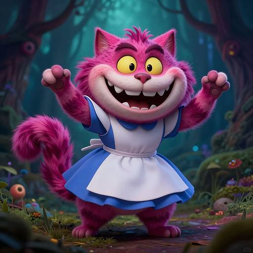 Hyper-Realistic Fractal Cheshire Cat Portrait