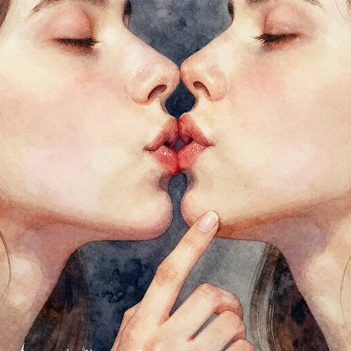 Sensual Watercolor Kiss Connection