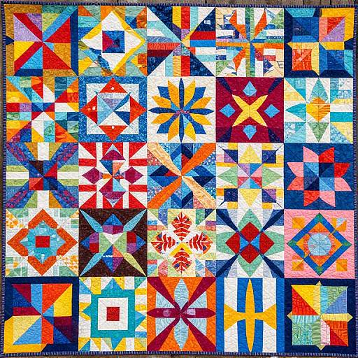Vibrant Geometric Quilt Celebration