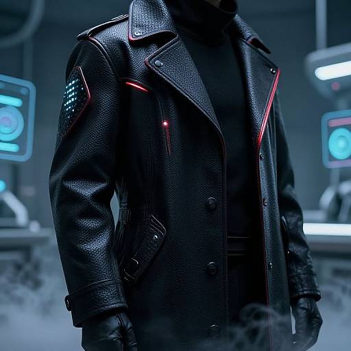 Sci-Fi Hex Patterned Agent Coat