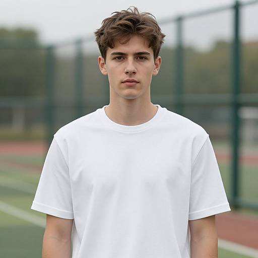 Realistic Male in Short Sleeve Sweatshirt