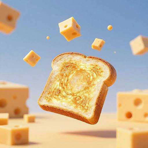 Whimsical Levitating Toasters and Bread