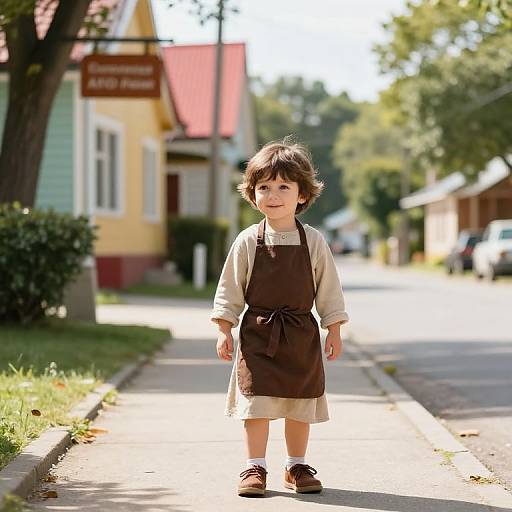 Curious Boy in Charming Small Town