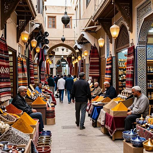 Vibrant Mideast Traditional Marketplace Scene