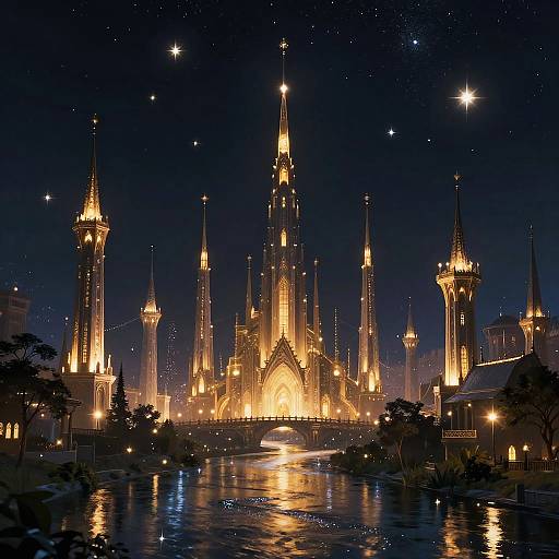 Velaris Fantasy Night Cityscape