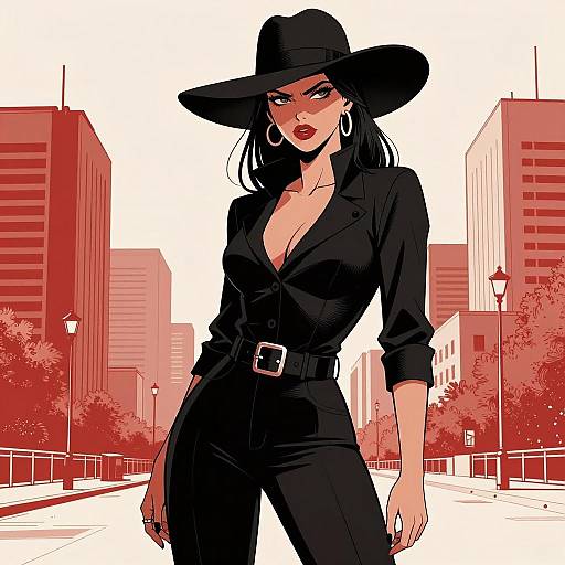 Confident Woman in Urban Chic Style