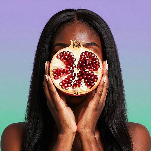 Silhouette Self-Portrait with Pomegranate