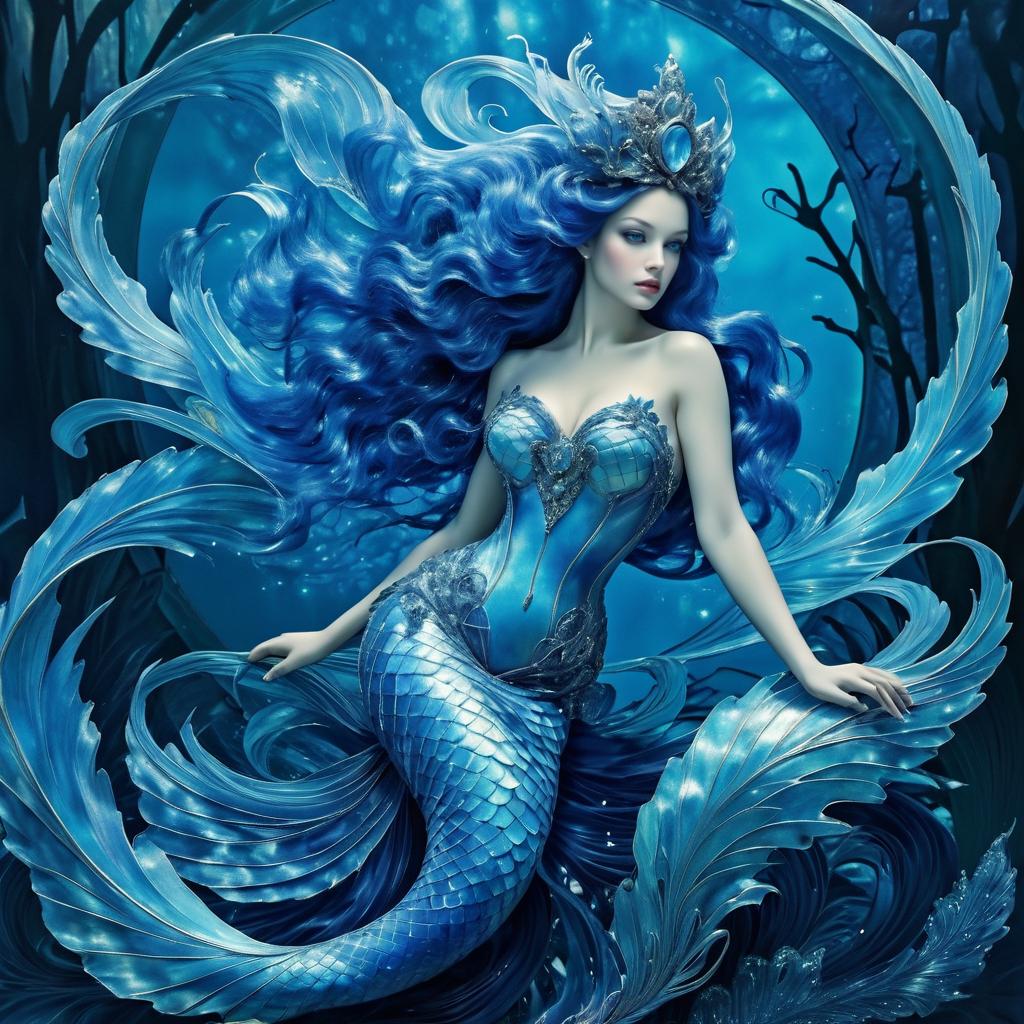 Mystical Vintagepunk Mermaid Artwork