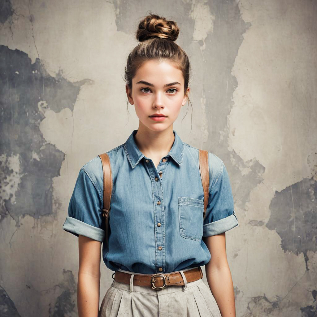 Chic Vintage Shoot of Excited Teen Girl