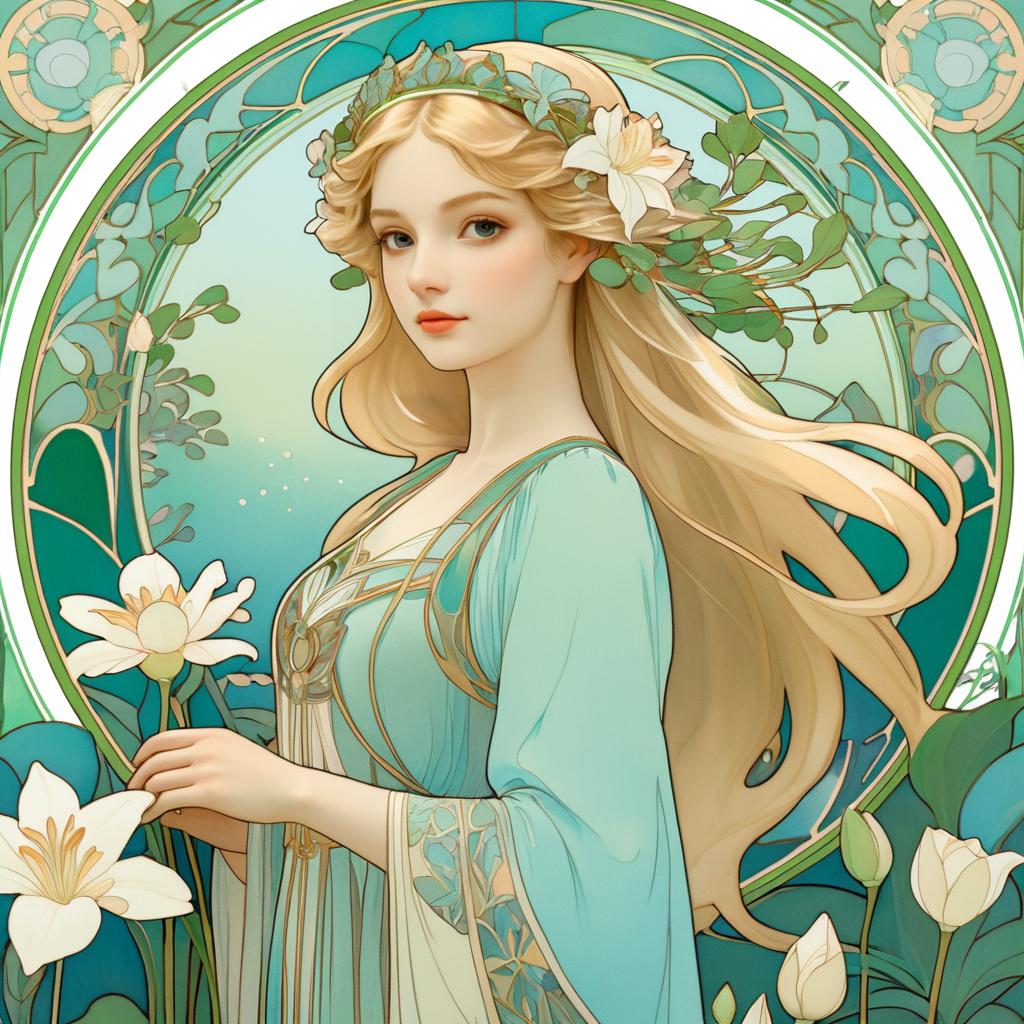 Charming Art Nouveau Garden Goddess