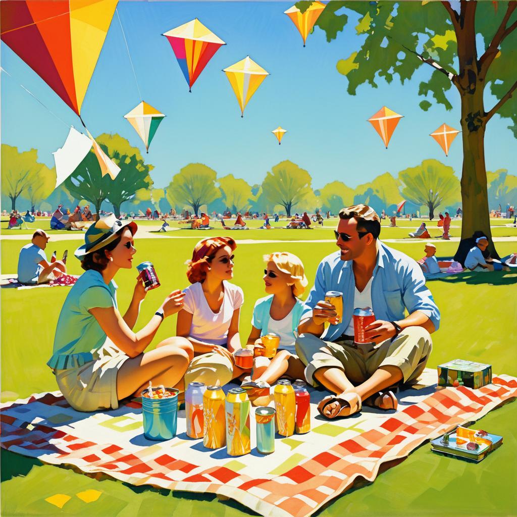 Sunny Family Picnic in the Park