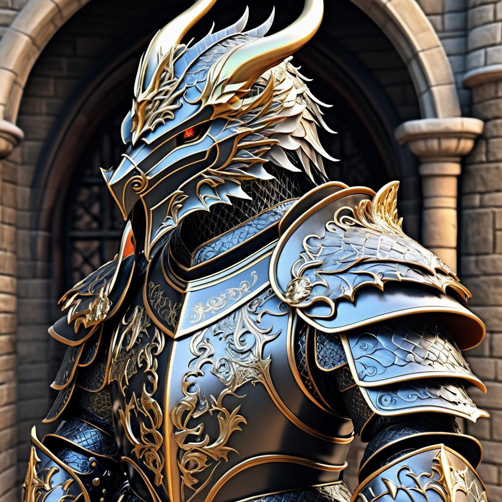 Majestic Dragon Knight in Ornate Armor