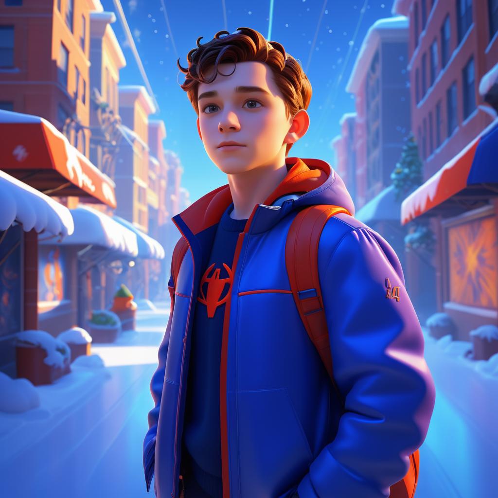 Tom Holland in Blizzard-Pixar Style Art