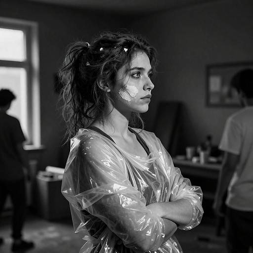 Intense Portrait in Dark Cluttered Room