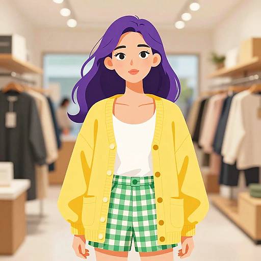 Casual Woman in Soft Cardigan