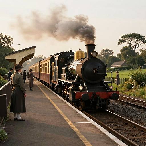Nostalgic Early 1900s Railway Arrival