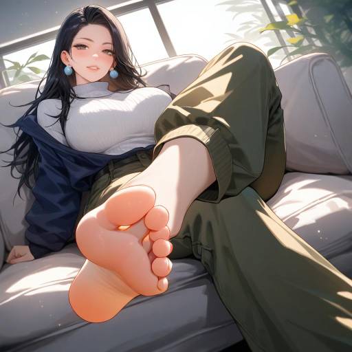 Barefoot Jujutsu Kaisen Girl in Focus