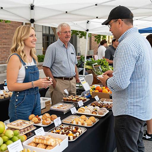 Vibrant Farmers' Market with Enthusiastic Vendors