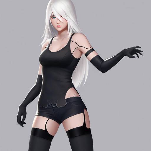 Joyful Android Girl in Casual Elegance