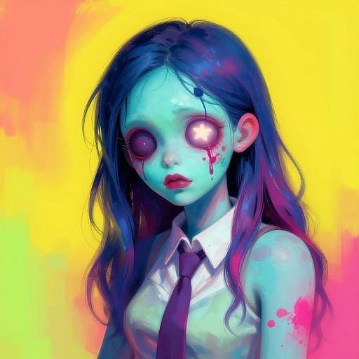 Cute Female Zombie Digital Painting