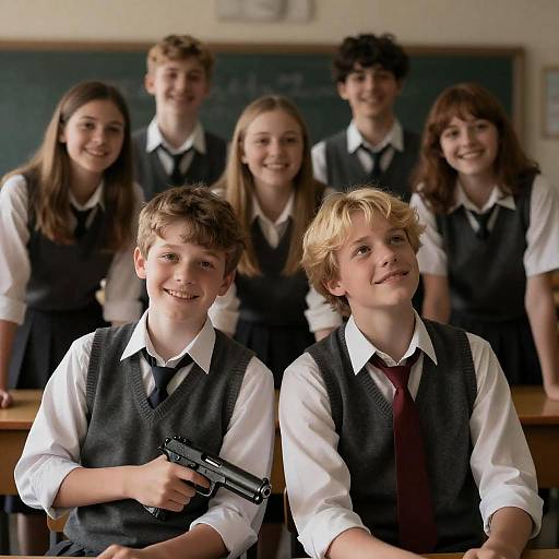 Youthful Energy in a Dimly Lit Room