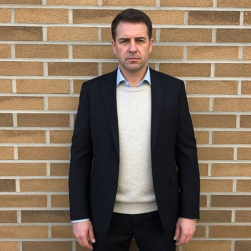 Portrait of Man by Brick Wall