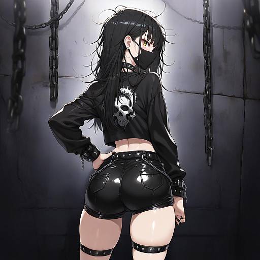 Goth Punk Girl Looking Back