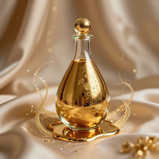 Ornate Teardrop Bottle with Molten Gold