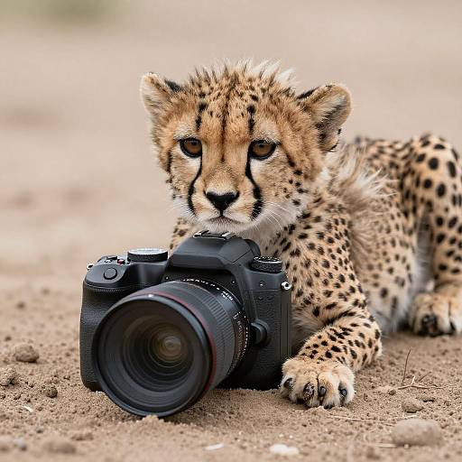Playful Cheetah Cub Capturing Fun Moments