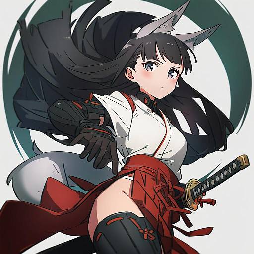 Illustration of Anabuki tomoko, world witches series in the style of Kemachiku