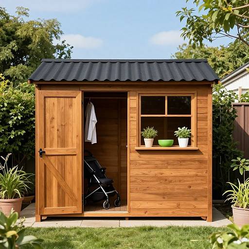 Cozy Wooden Garden Shed Scene