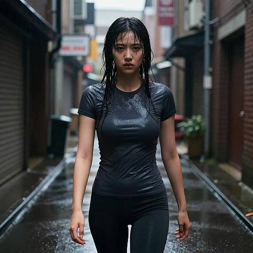 Rain-Soaked Urban Spandex Mood