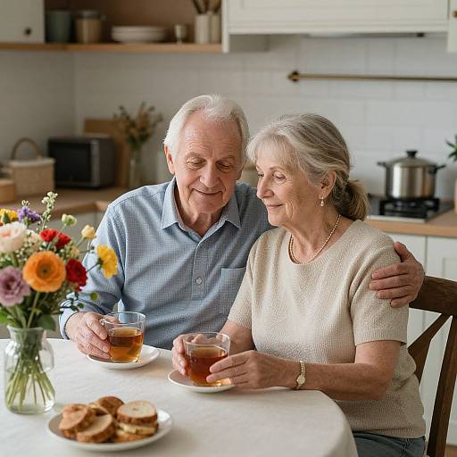 Elderly Couple Sharing Cozy Moment