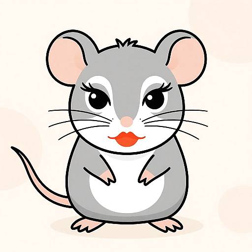 Stylish Rat Vector with Makeup