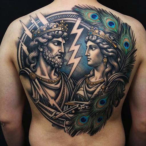 Zeus and Hera Greek Mythology Tattoo