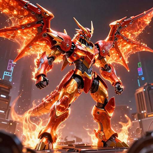 Triumphant Wargreymon on Futuristic Battlefield