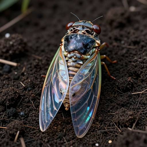 3D Cicada Emerging from Soil